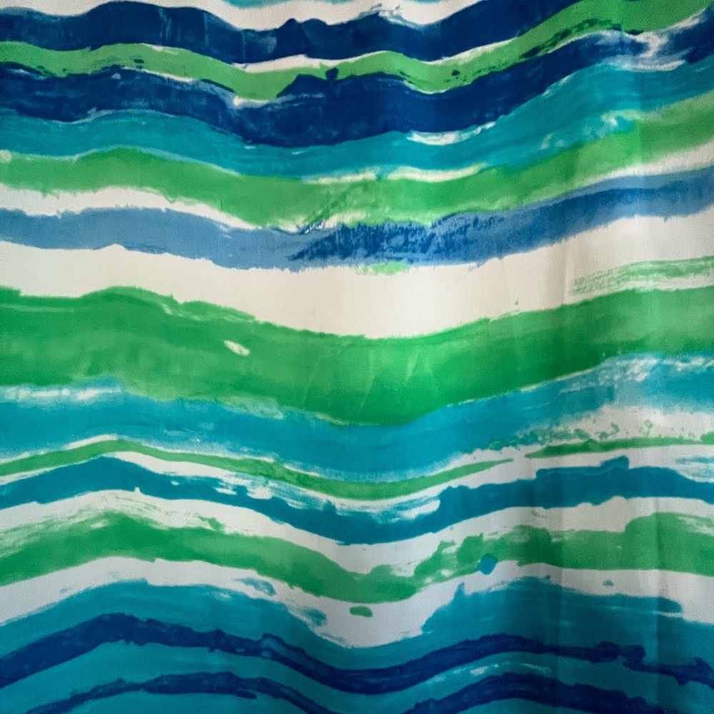Lauren Ralph Lauren Blue & Green Watercolor Stripe Top Size XL - Picture 4 of 9